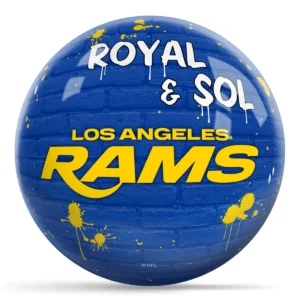 OTB NFL Los Angeles Rams Graffiti Wall Bowling Ball back view