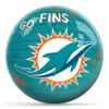 OTB NFL Miami Dolphins Graffiti Wall Bowling Ball front view