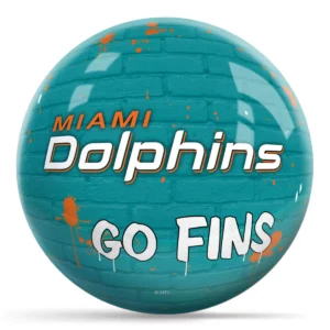 OTB NFL Miami Dolphins Graffiti Wall Bowling Ball back view