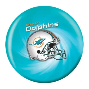 OTB NFL Miami Dolphins Helmet Swirl Bowling Ball back view