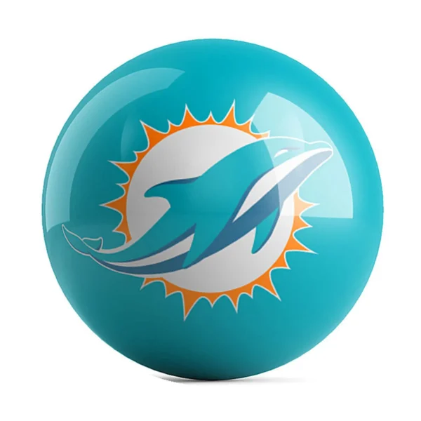 OTB NFL Miami Dolphins Team Logo Bowling Ball back view