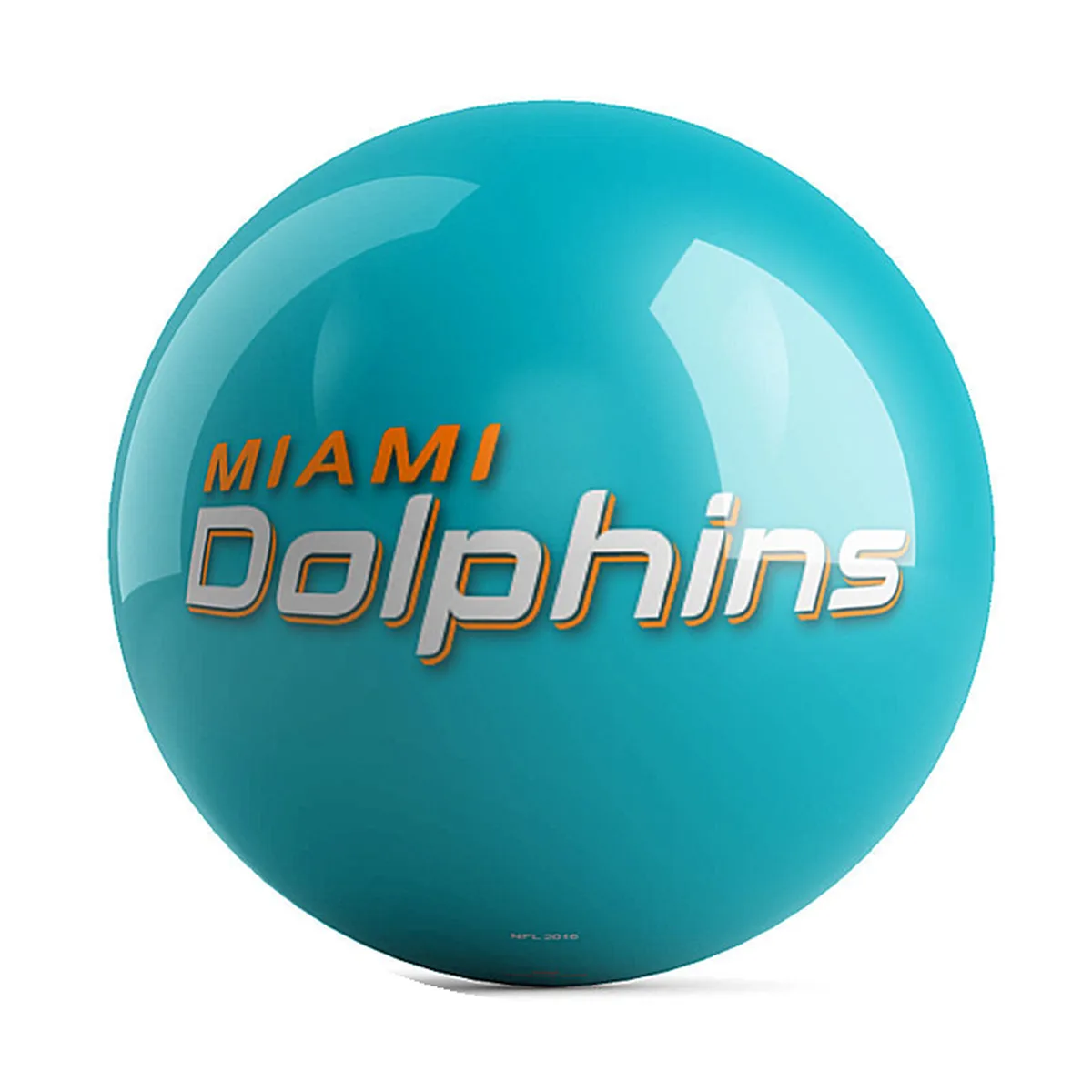 OTB NFL Miami Dolphins Team Logo Bowling Ball front view