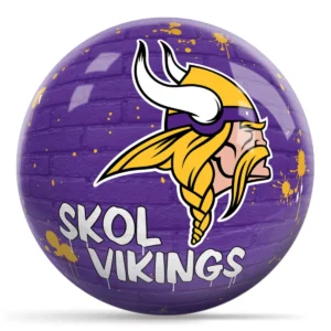 OTB NFL Minnesota Vikings Graffiti Wall Bowling Ball front view