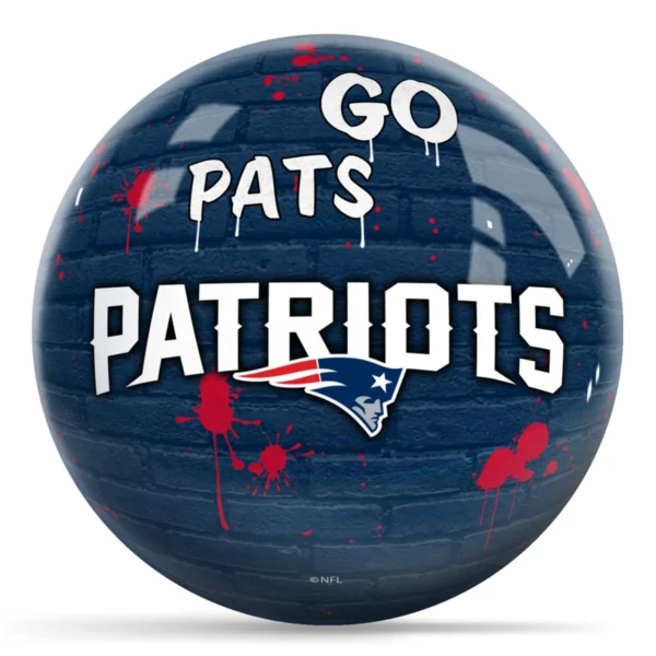 OTB NFL New England Patriots Graffiti Wall Bowling Ball back view