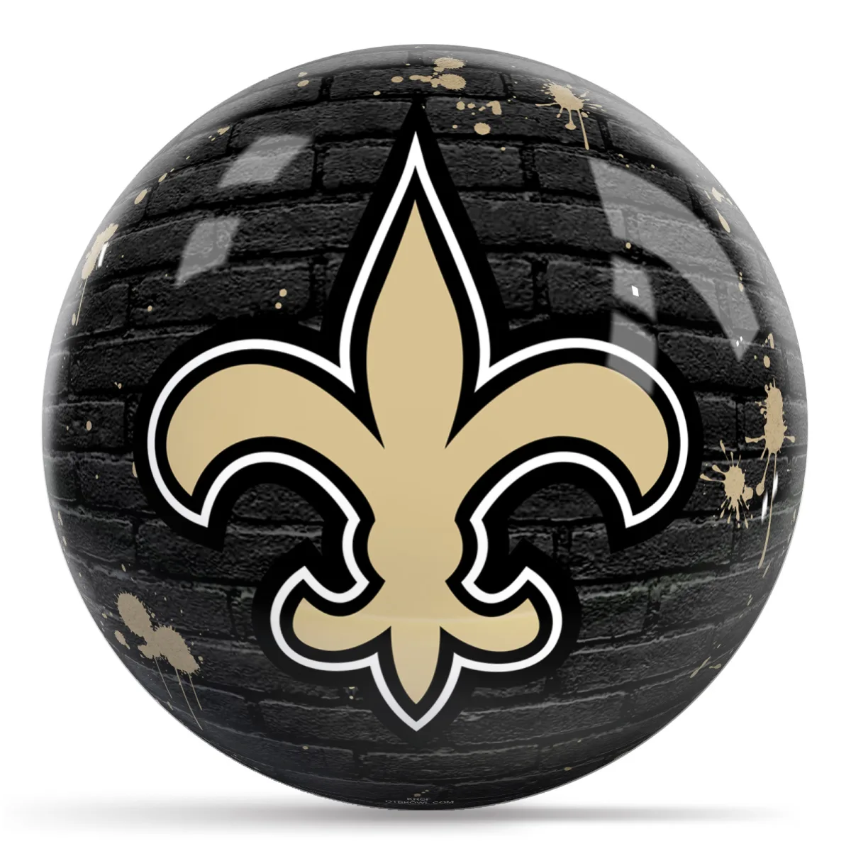 OTB NFL New Orleans Saints Graffiti Wall Bowling Ball front view