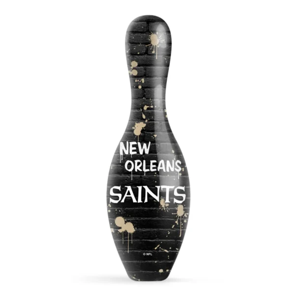 OTB NFL New Orleans Saints Graffiti Wall Bowling Pin back view