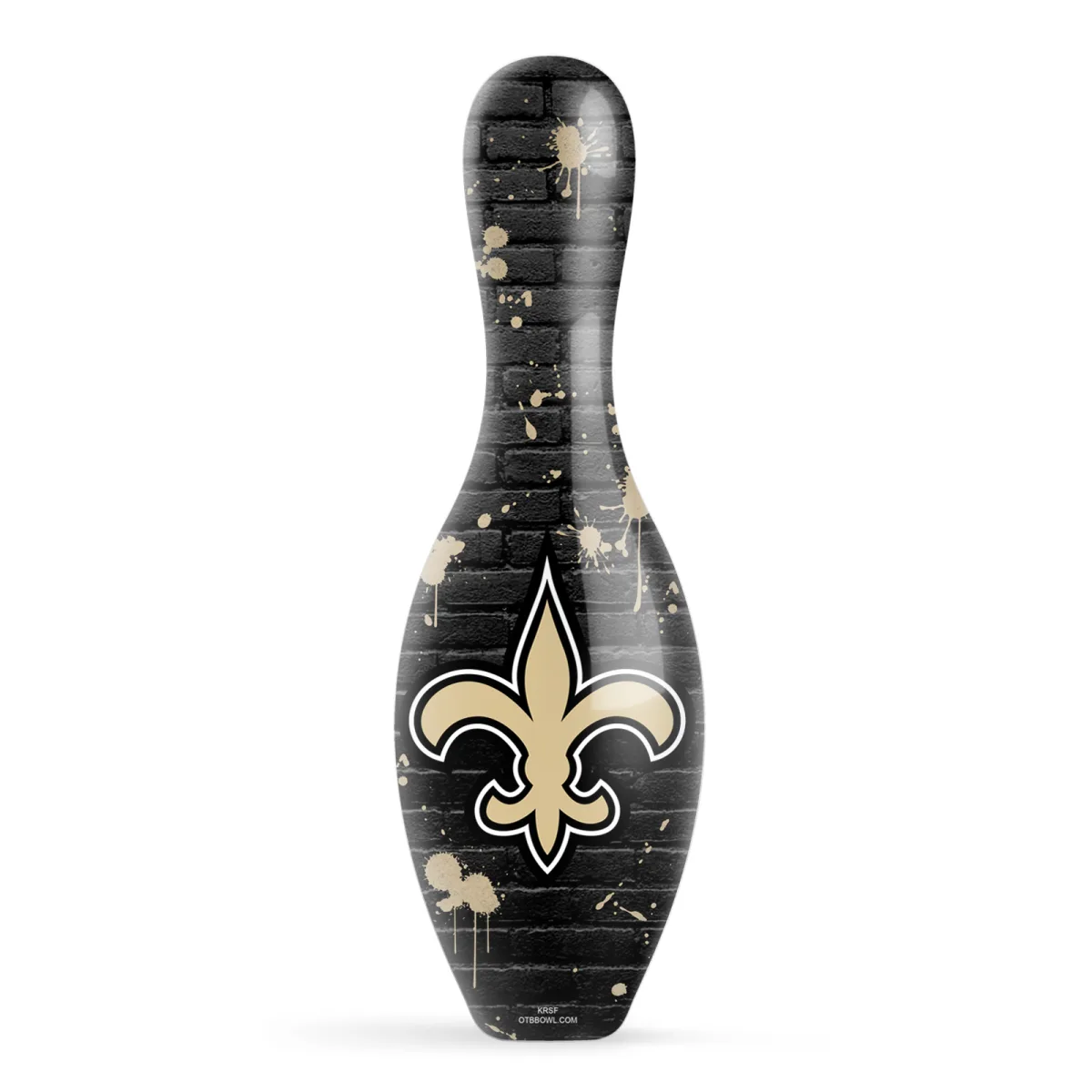 OTB NFL New Orleans Saints Graffiti Wall Bowling Pin front view