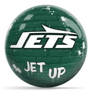 OTB NFL New York Jets Graffiti Wall Bowling Ball front view