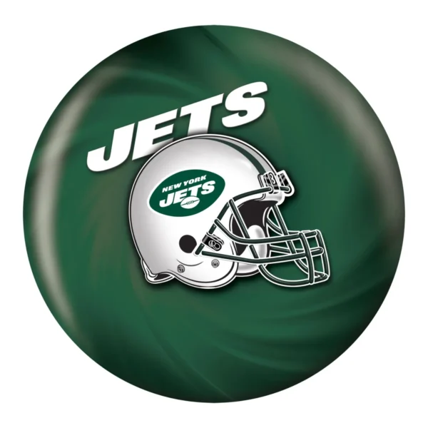 OTB NFL New York Jets Helmet Swirl Bowling Ball back view