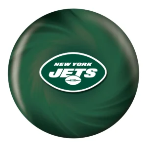 OTB NFL New York Jets Helmet Swirl Bowling Ball front view