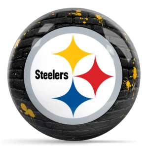 OTB NFL Pittsburgh Steelers Graffiti Wall Bowling Ball front view