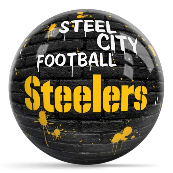 OTB NFL Pittsburgh Steelers Graffiti Wall Bowling Ball back view