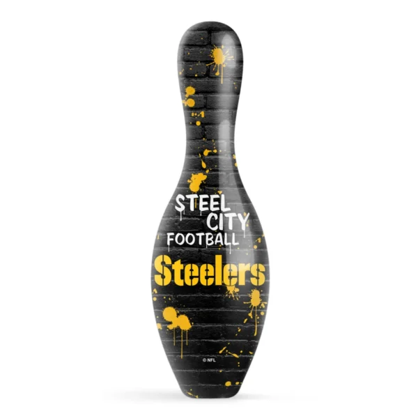 OTB NFL Pittsburgh Steelers Graffiti Wall Bowling Pin back view