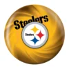 OTB NFL Pittsburgh Steelers Helmet Swirl Bowling Ball front view
