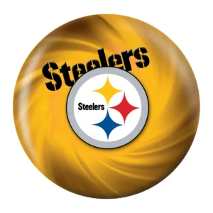OTB NFL Pittsburgh Steelers Helmet Swirl Bowling Ball front view