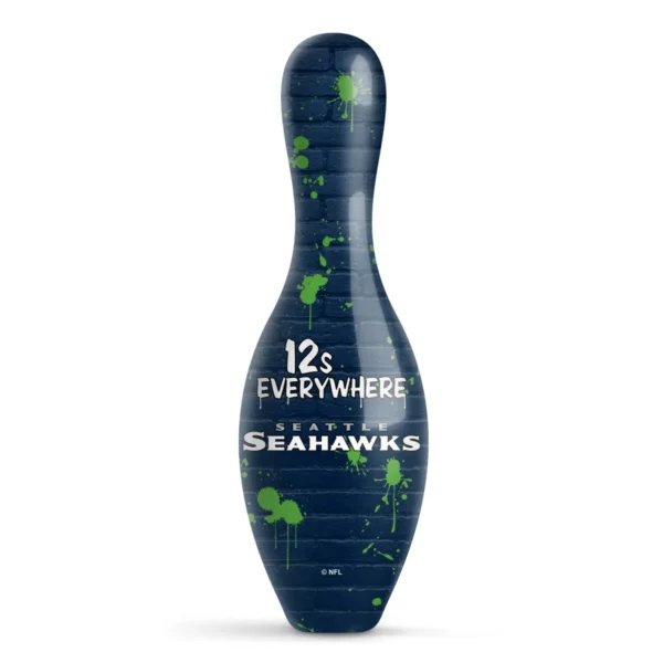 OTB NFL Seattle Seahawks Graffiti Wall Bowling Pin back view