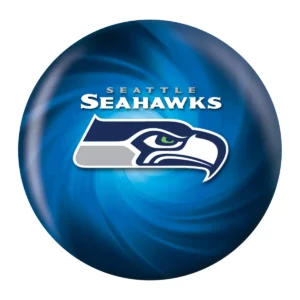 OTB NFL Seattle Seahawks Helmet Swirl Bowling Ball front view