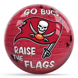 OTB NFL Tampa Bay Buccaneers Graffiti Wall Bowling Ball front view