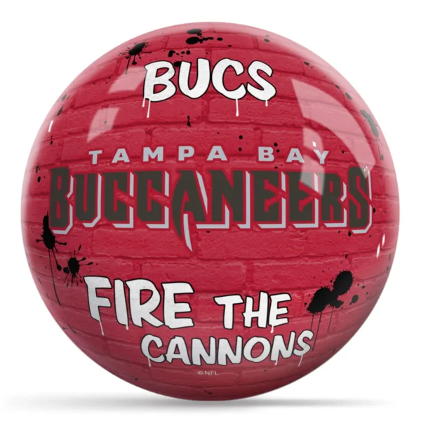 OTB NFL Tampa Bay Buccaneers Graffiti Wall Bowling Ball back view