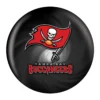 OTB NFL Tampa Bay Buccaneers Helmet Swirl Bowling Ball front view