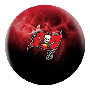 OTB NFL Tampa Bay Buccaneers On Fire Bowling Ball front view
