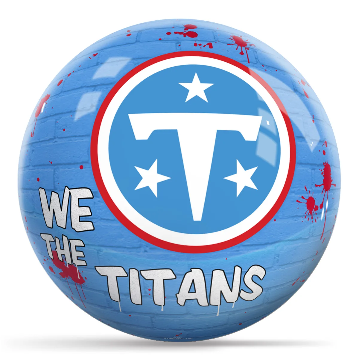 OTB NFL Tennessee Titans Graffiti Wall Bowling Ball front view
