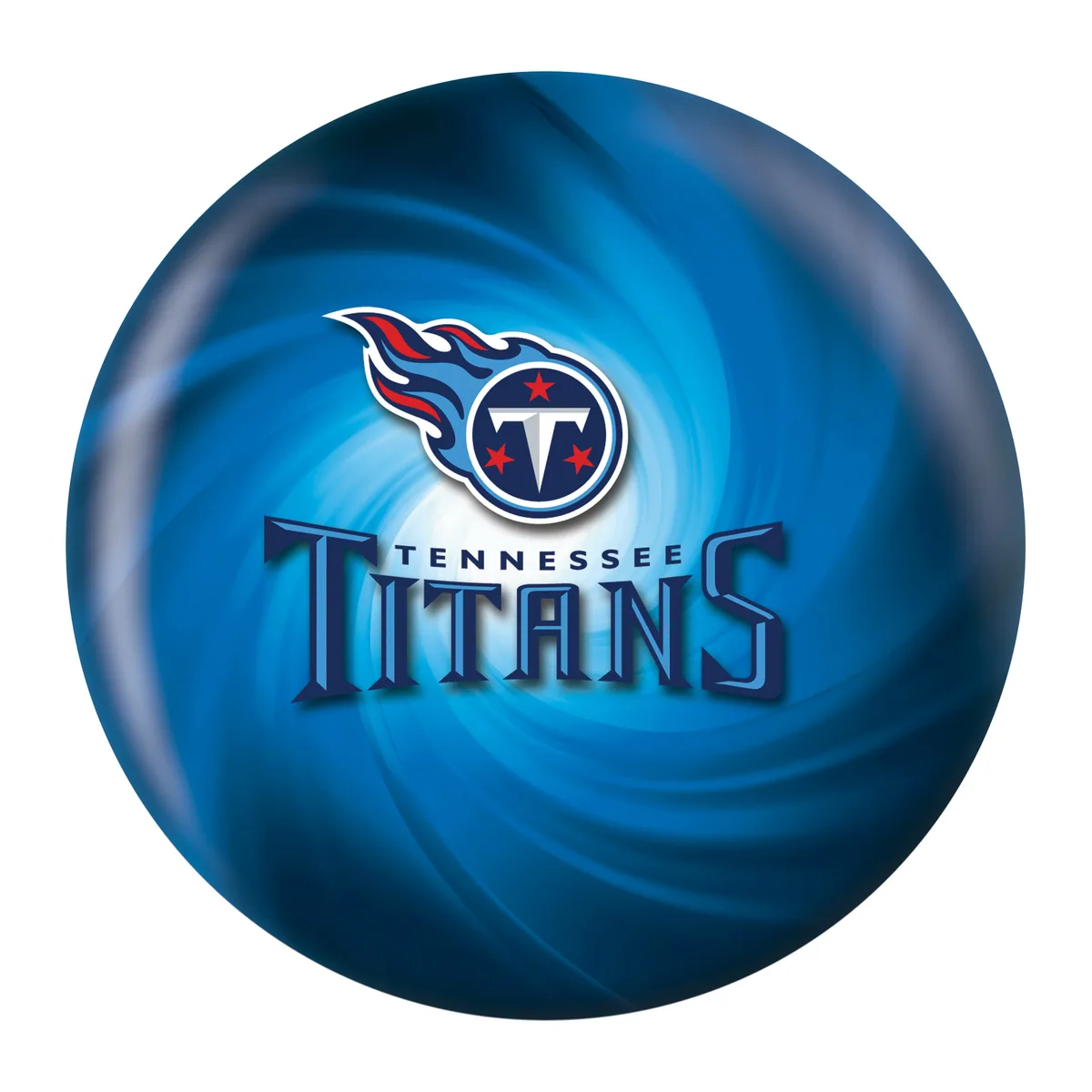 OTB NFL Tennessee Titans Helmet Swirl Bowling Ball front view