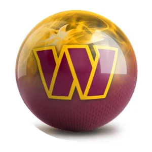 OTB NFL Washington Commanders On Fire Bowling Ball back view