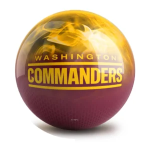 OTB NFL Washington Commanders On Fire Bowling Ball front view