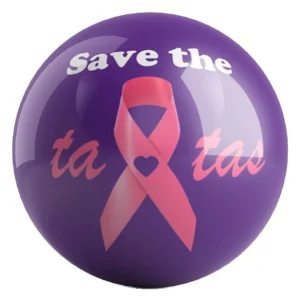 Save The Ta-Tas bowling ball front
