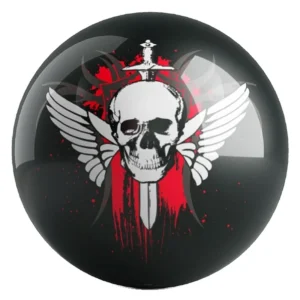 Winged Skull bowling ball front