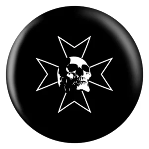 Skull Iron Cross bowling ball front
