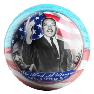 Barack Obama-Martin Luther King bowling ball front