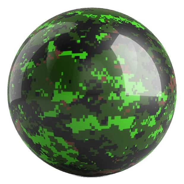 Green Camouflage bowling ball front