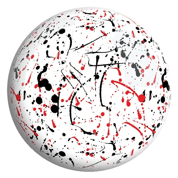 White/Black/Red Splash bowling ball front