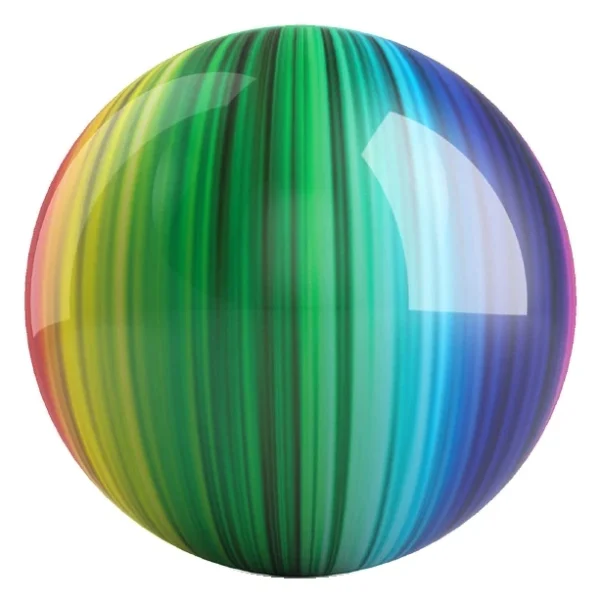 Rainbow bowling ball front