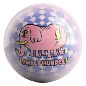 Pink Thunder bowling ball front