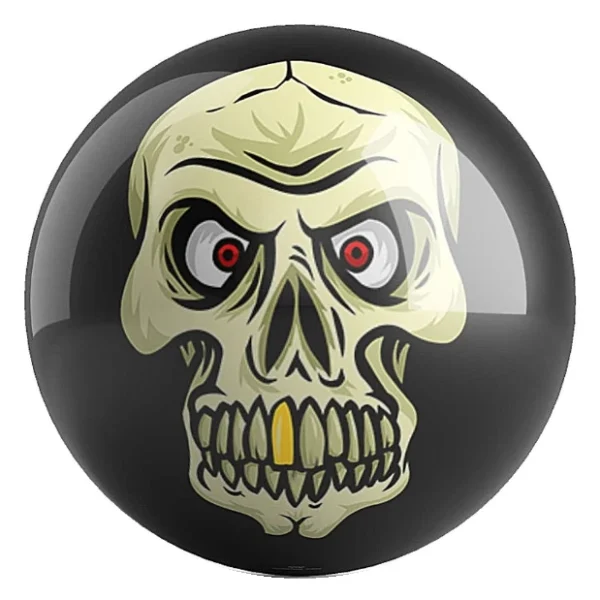 Skull bowling ball front