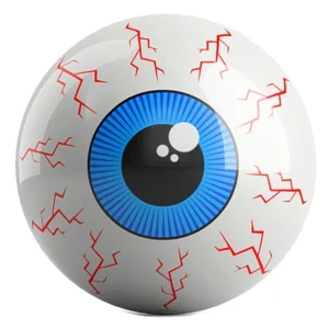 Eyeball bowling ball front