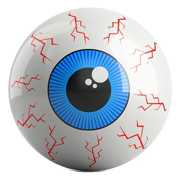 Eyeball bowling ball front