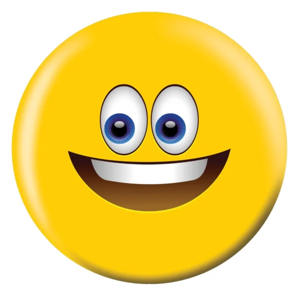 Smiley bowling ball back