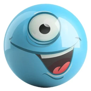 Blue Monster bowling ball front