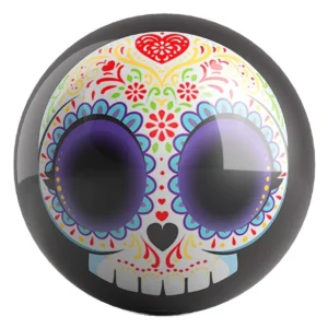 Black Sugar Skull bowling ball front