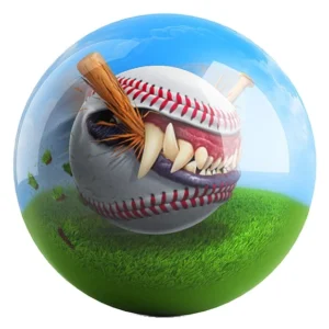 Baseball Monster bowling ball front