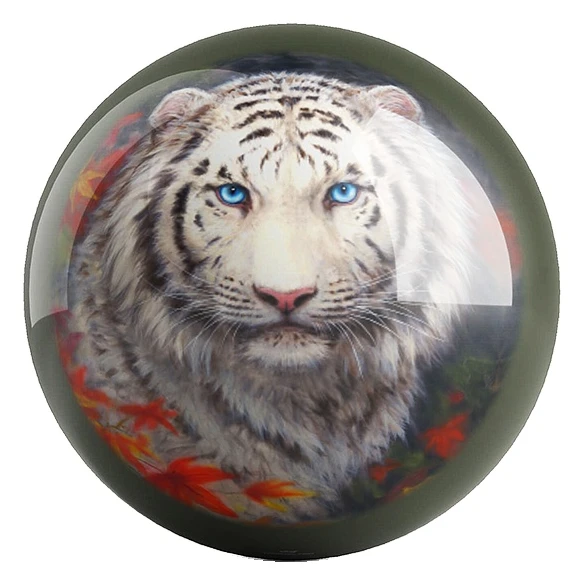White Tiger Watching You bowling ball front