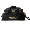 Velocity 3 Ball Triple Tote Black Gold with the add-on shoe pouch clipped on top
