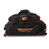 Velocity 3 Ball Triple Tote Black Orange with the add-on shoe pouch clipped on top