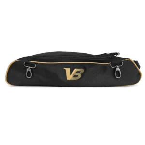 Velocity Add-On Shoe Pouch Black Gold with twin clips and gold VB logo