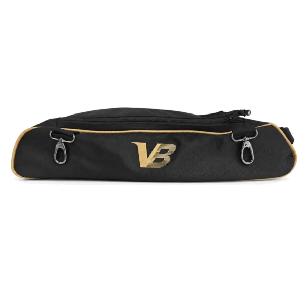 Velocity Add-On Shoe Pouch Black Gold with twin clips and gold VB logo