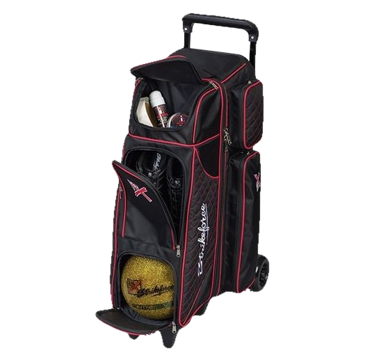 KR Strikeforce Royal Flush 4 x 4 Roller Black Red Bowling Bag